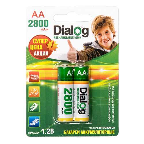 Аккумуляторная батарея Dialog HR6/2800-2B 2 шт в Техношок