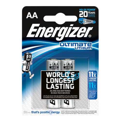 Батарейка Energizer Ultimate lithium AA FSB2 2 шт в Техношок