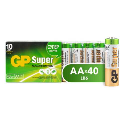 Батарейка GP Super Alkaline АА (15A-2CRVS40) 40 шт в Техношок