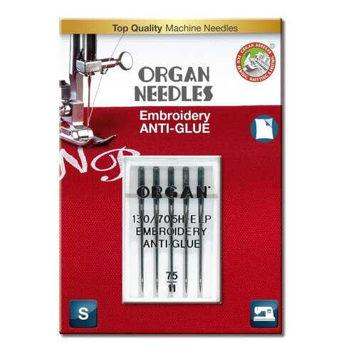 Иглы Organ вышивальные Anti-Glue 5/75 Blister в Техношок